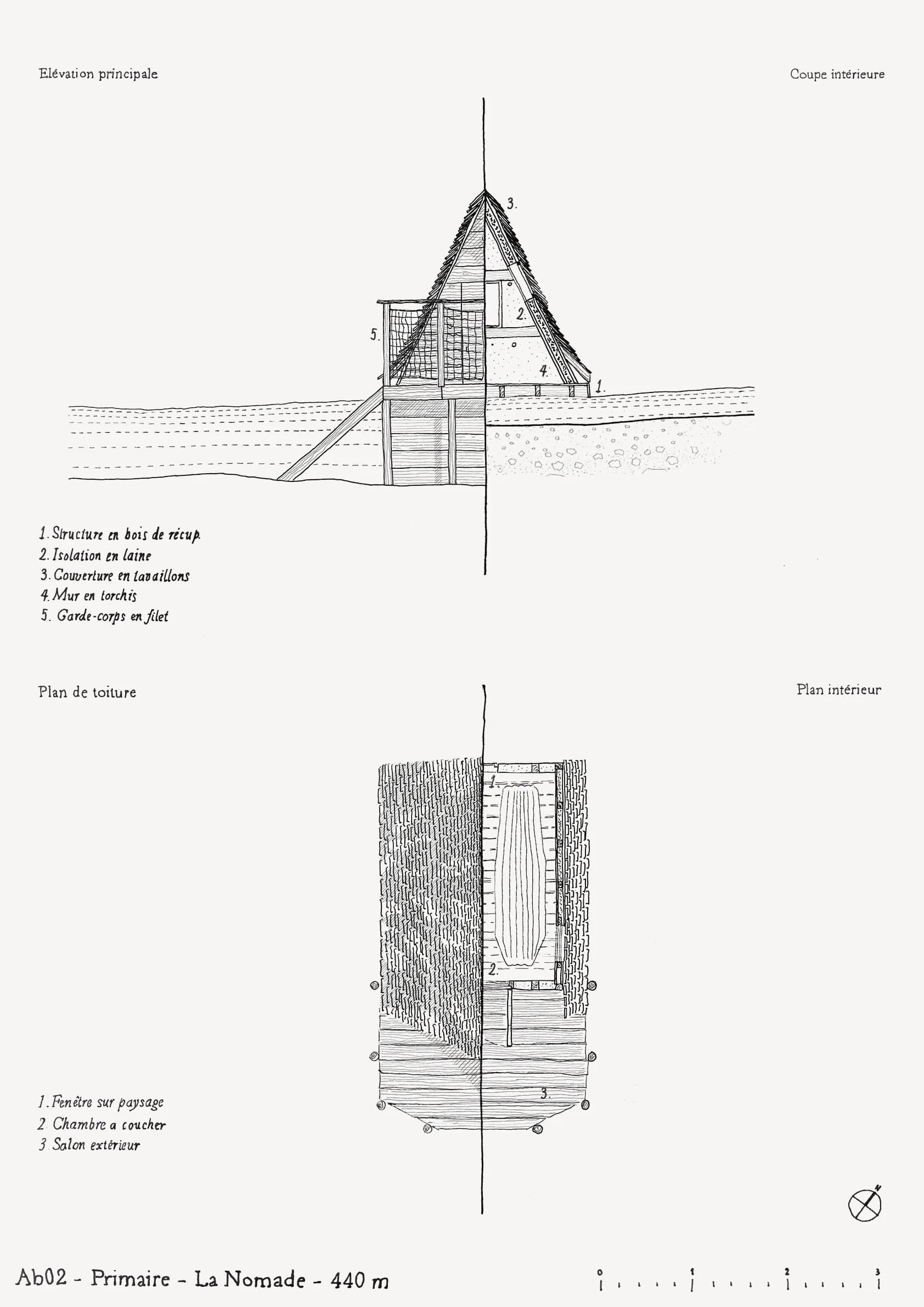 Planche architecturale — La Nomade