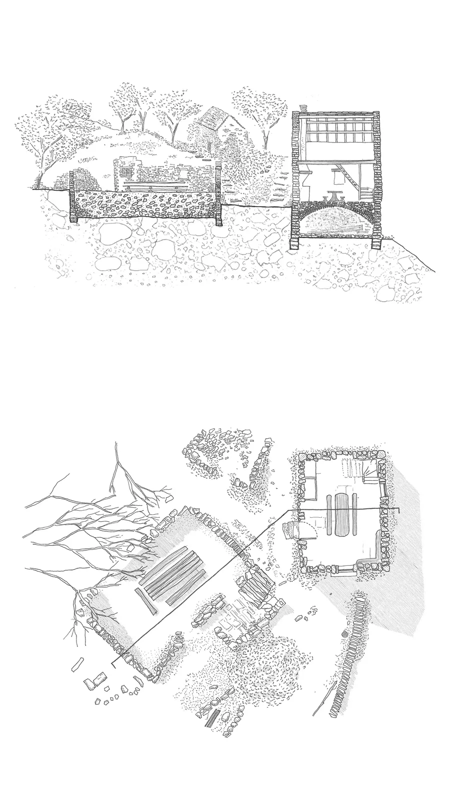 Animation des cabanes du projet Abrume